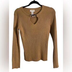 Carmen Marc Valvo Women’s Ribbed Longsleeve Top